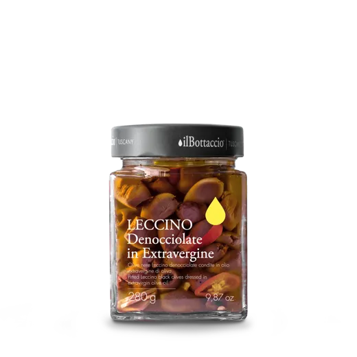 OLIVE NERE LECCINO DENOCCIOLATE in extra vergine 280 gr