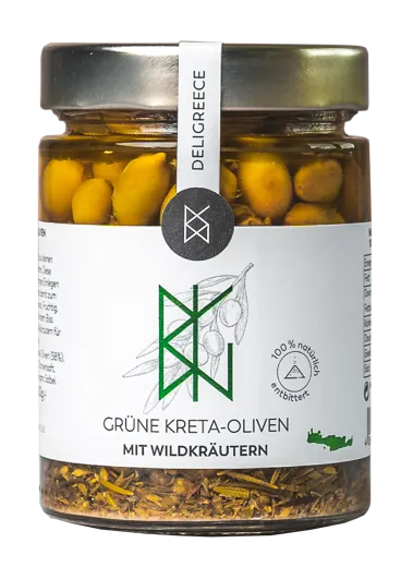 GRÜNE KRETA-OILVEN M. WILDKRÄUTER 340 G GLAS